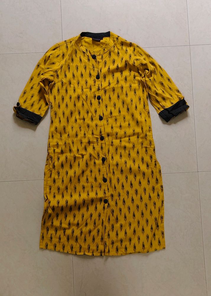 New Mustard Yellow Kurta - L