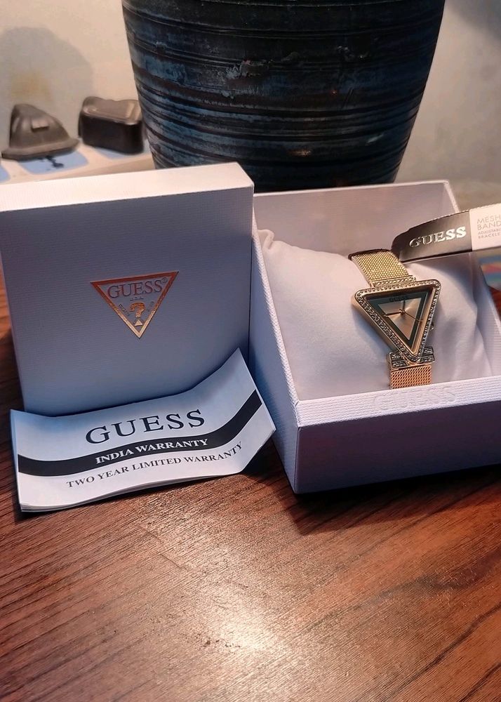 Guess Triangle Stainless Gold Watch