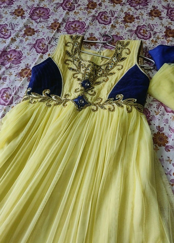 Lime Yellow Anarkali Set