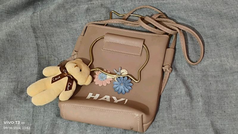 Mauve Rexine Handbag