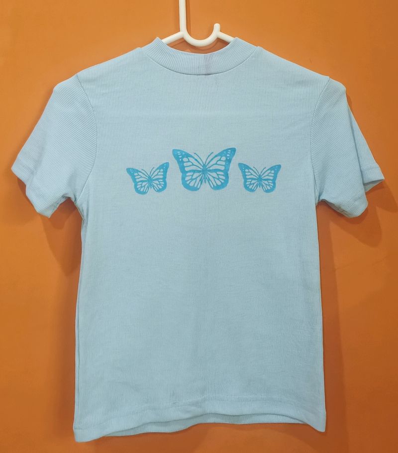 Butterfly Print Crop Top