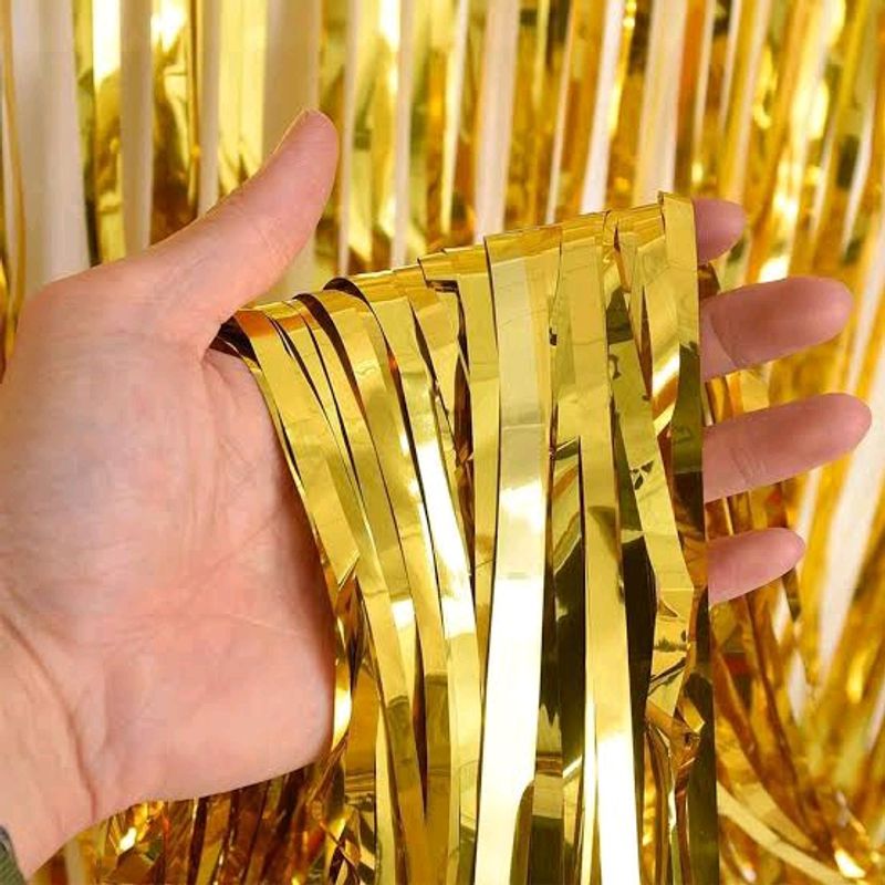 Golden Metallic Fridge Curtain Pack Of 5