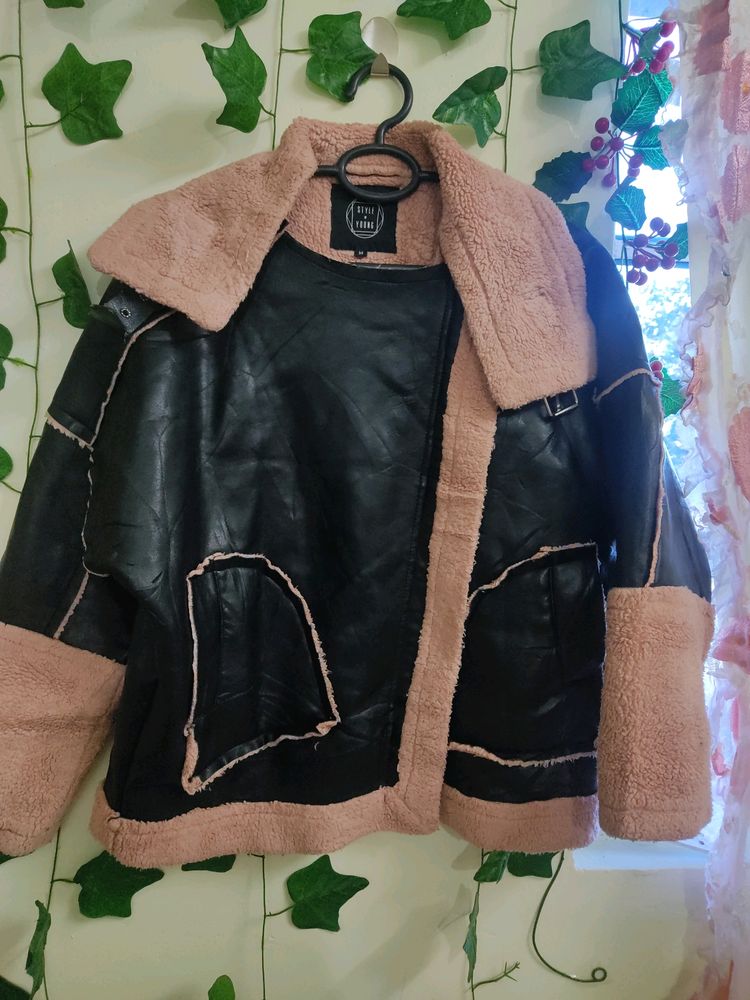 Faux Fur Leather Jacket