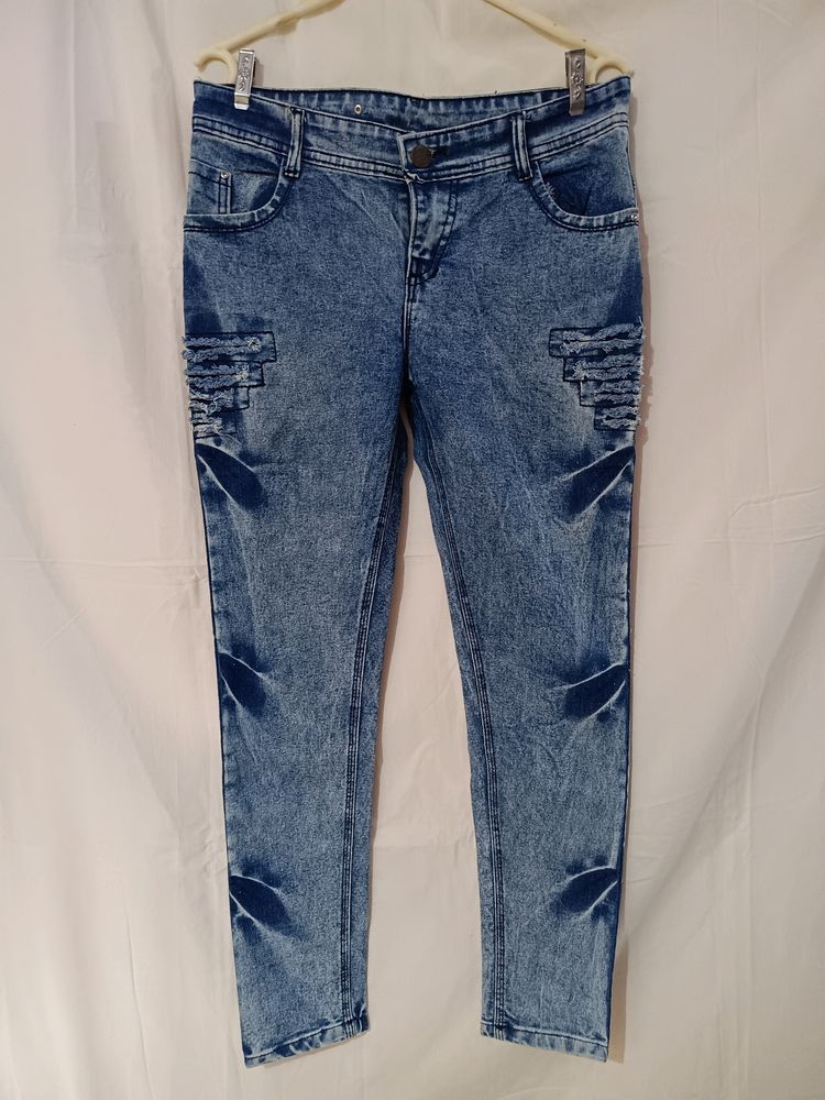 Women Slim Mid Rise Blue Jeans