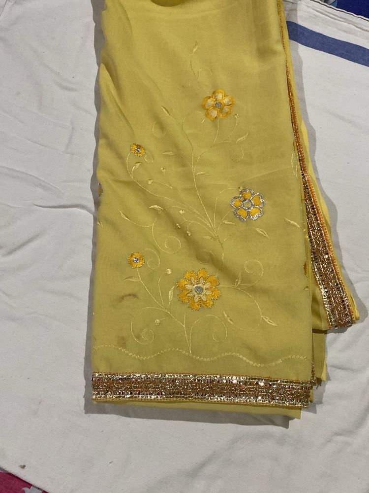 Yellow Saree Designed