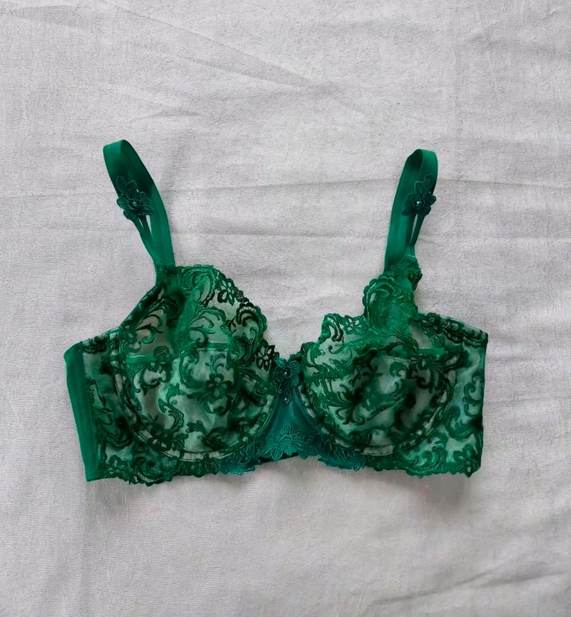 Lace Bra Green Color