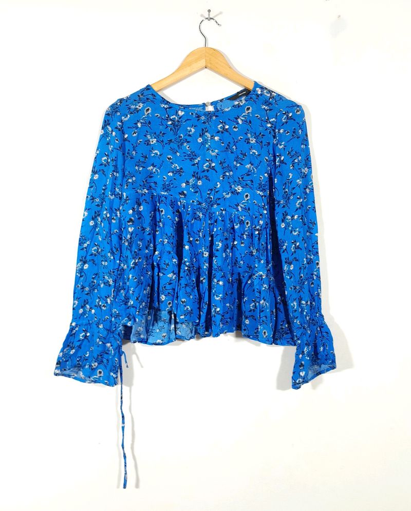 Vero Moda Blue Floral Print Top(Women's)