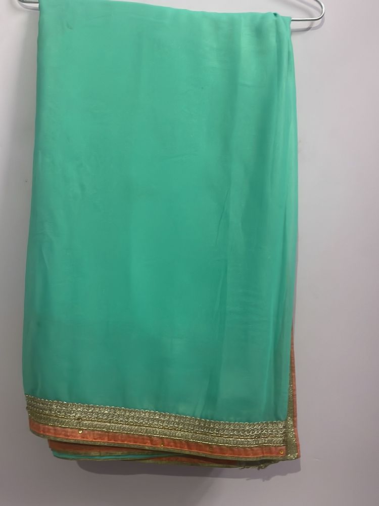 Sea green party wear Saree