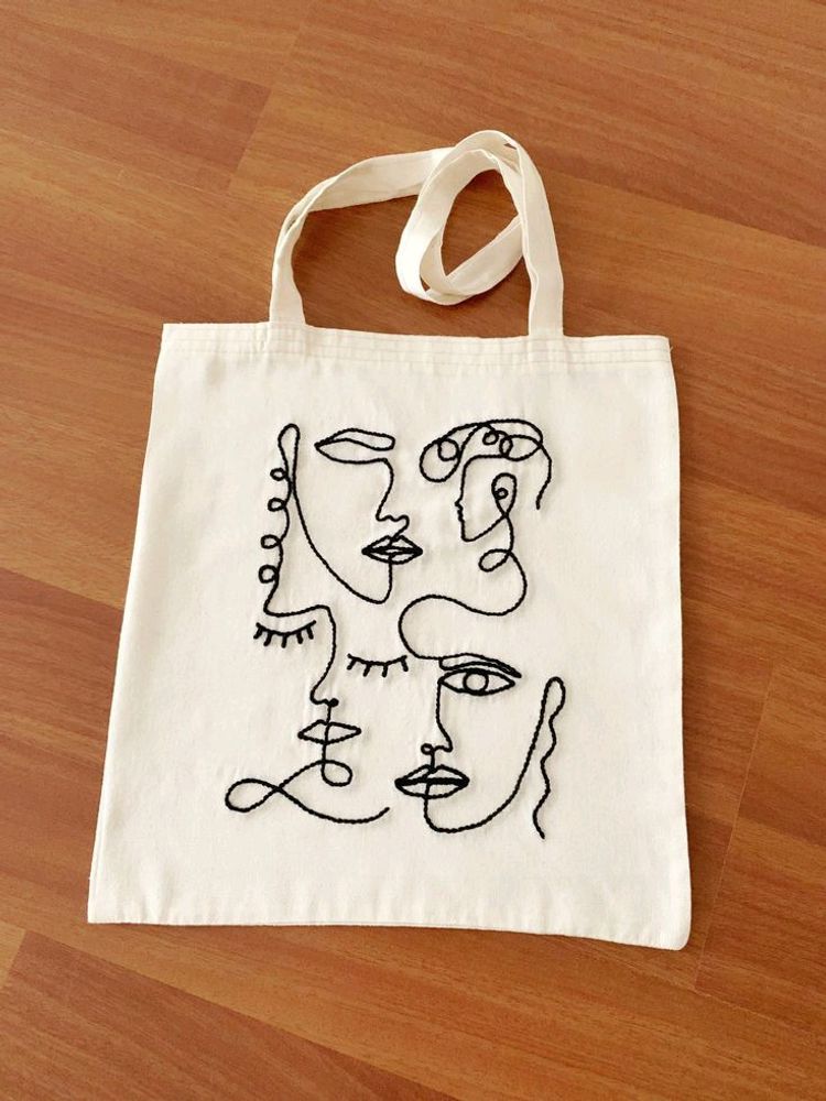 Hand Embroidered Customised Tote Bag