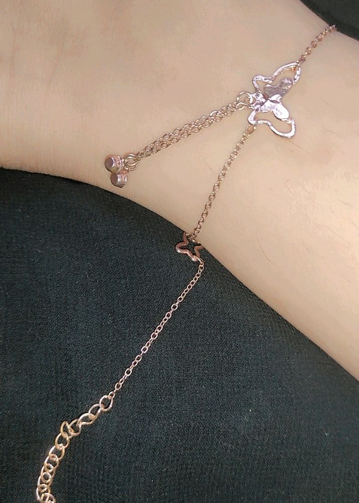 Butterfly Gold Plated Anklets