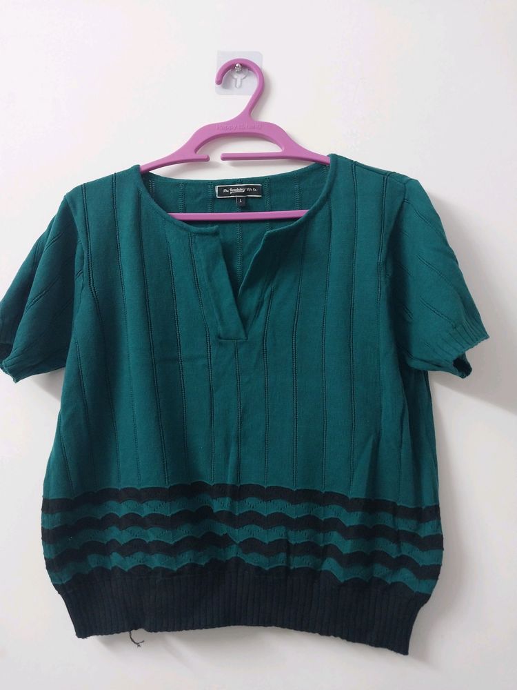 Roadster Green Wool Top