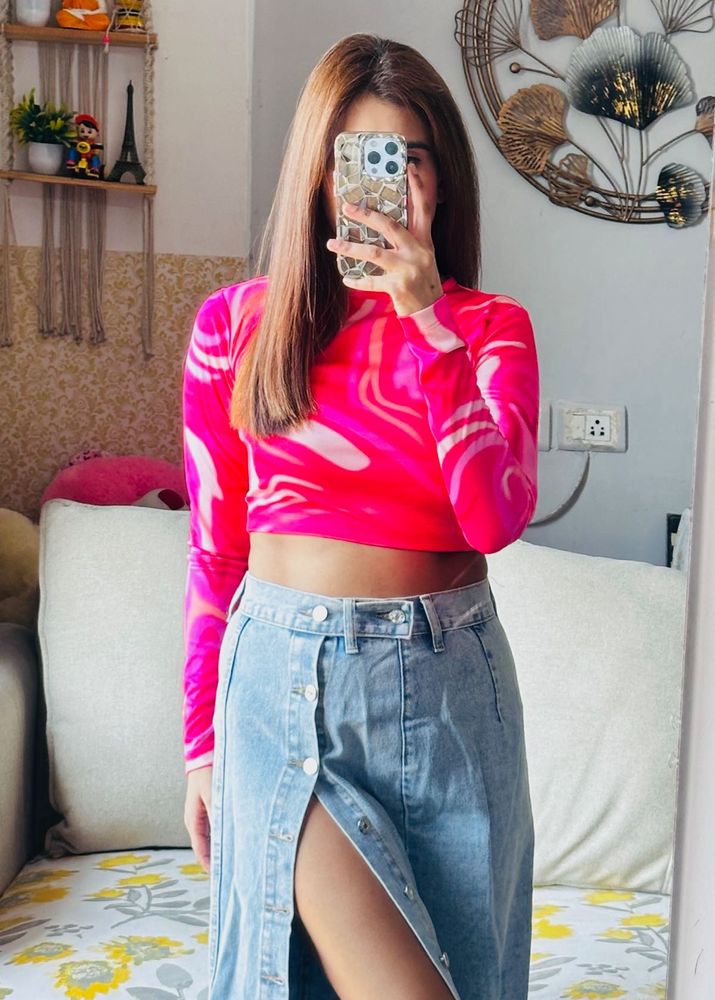 Sss Pink Crop Top