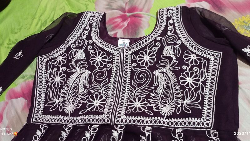 Party Wear Chikankari Embroidery Work Frock