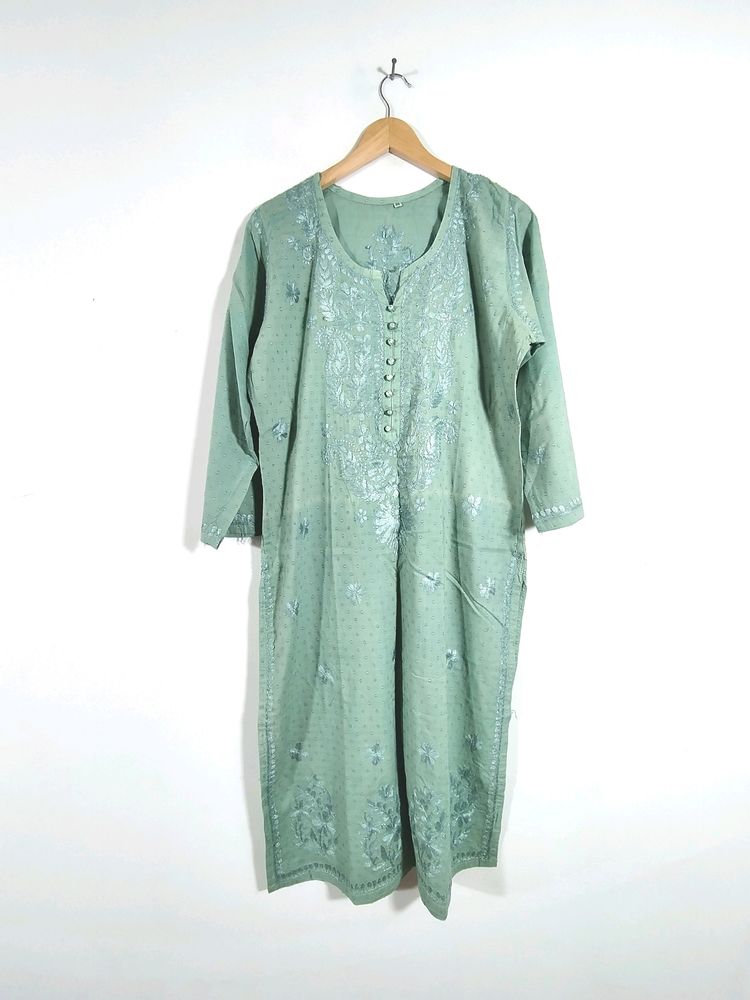 Sage Green Embroidered Kurta (Women's)