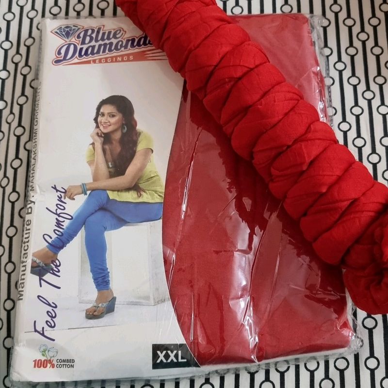 Blue Diamond Red leggings ankle length with dupatta