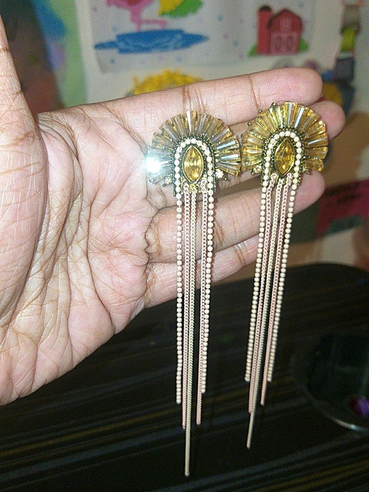 Peach Golden Earrings