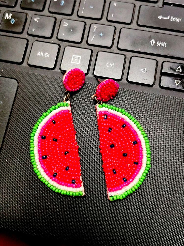 Handmade Watermelon Earrings.