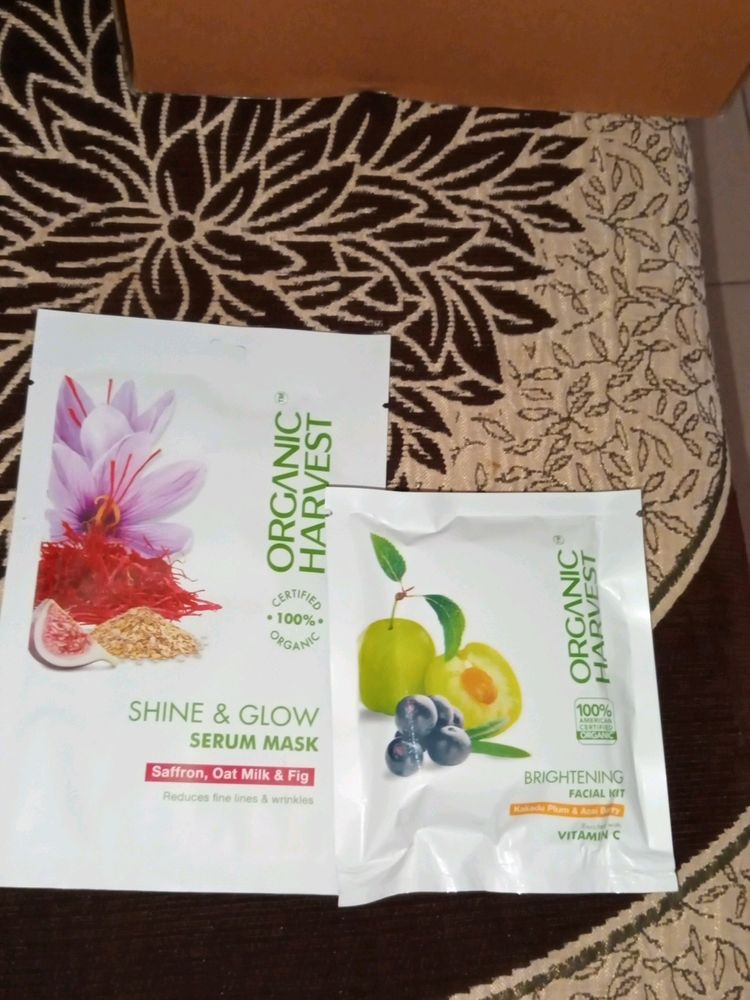 organic harvest sheet mask brightening facial kit