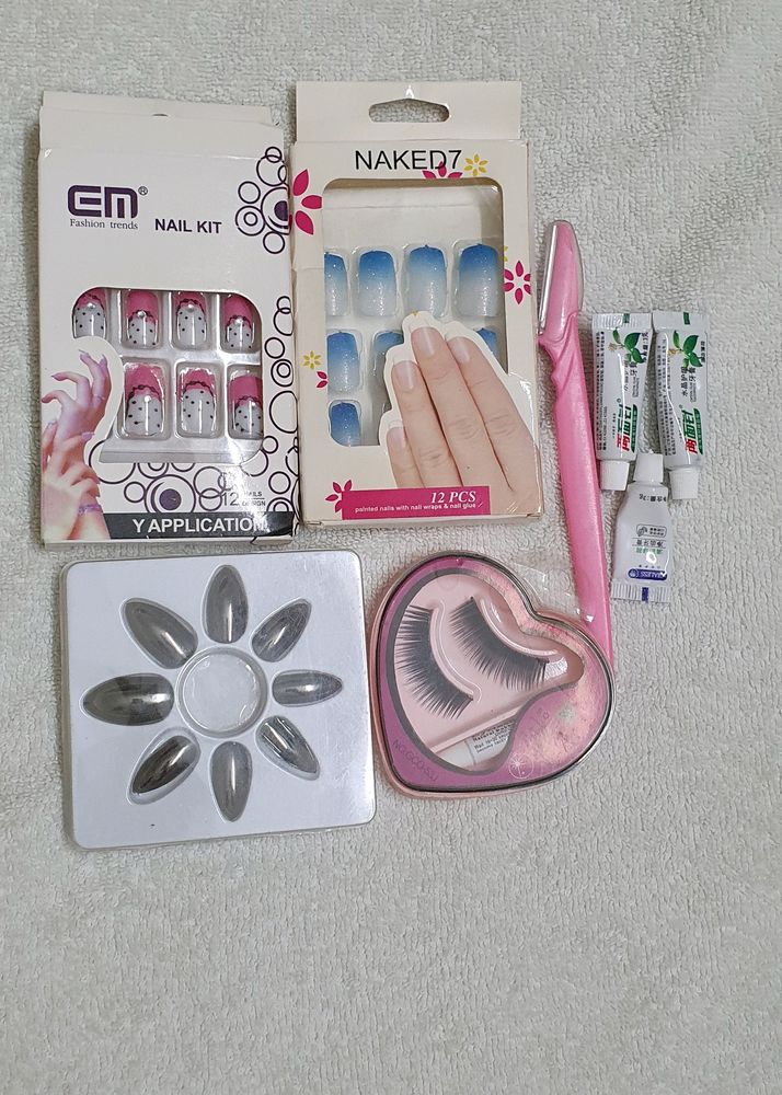 3 Nail extension Eyelashes Face Razor Toothpaste