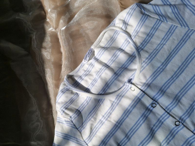 White and Blue Striped Top (S)