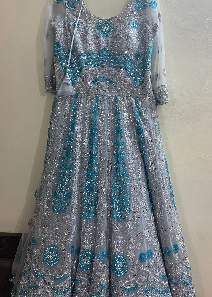 Price Drop  New Pretty Grey And Blue Gown