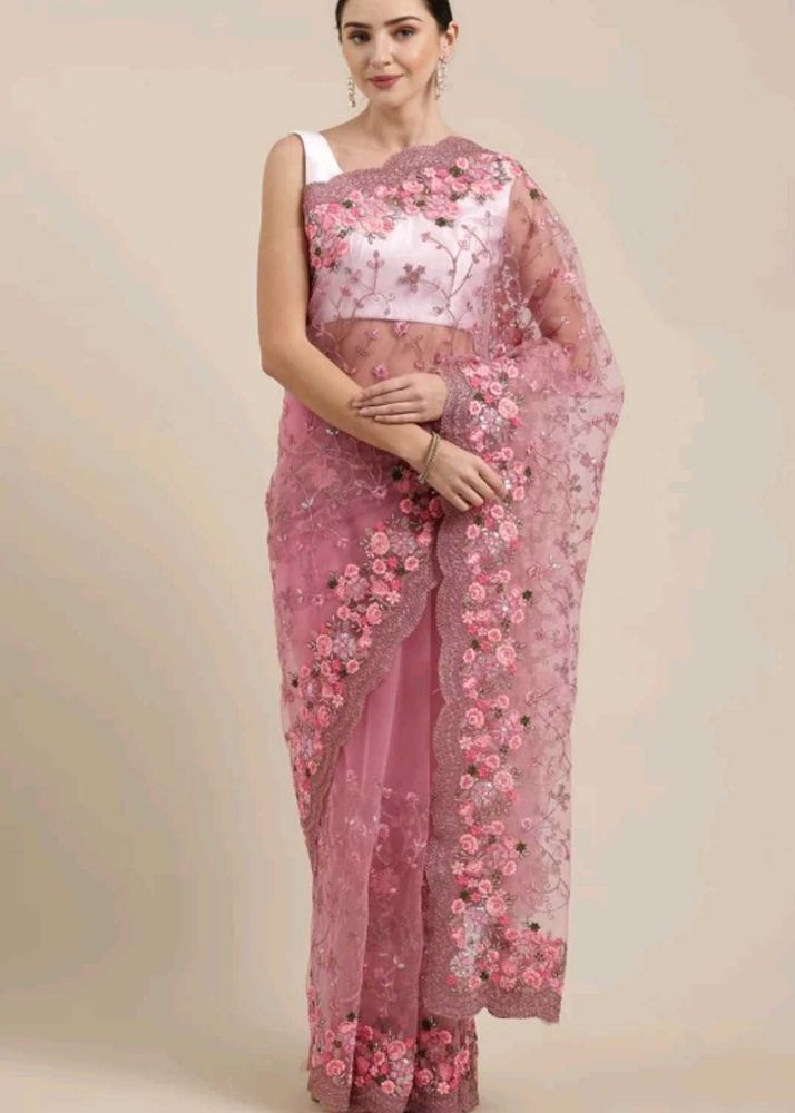 Pink Designer Saree