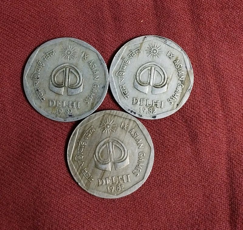 Three Rs.2 Coins Asian Games Commemorative Coin