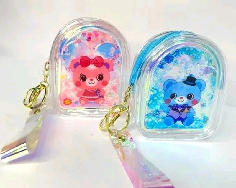 Cute Teddy Pouch Keychains