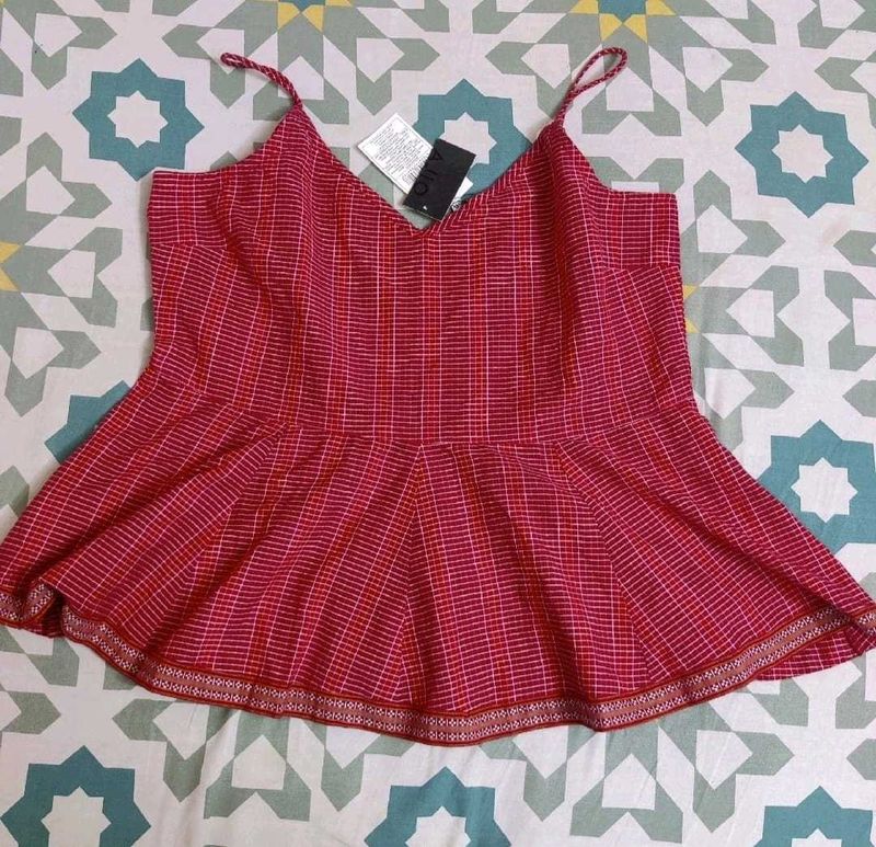 Red XL Peplum Top