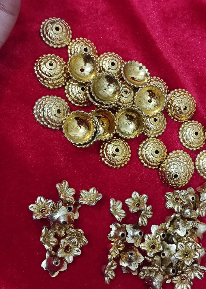 80 Pc Golden Cap Beads For Art