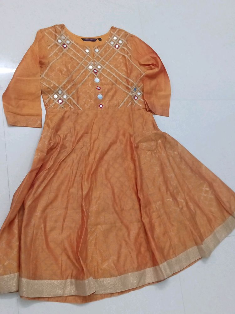 Anarkali With Foil Print