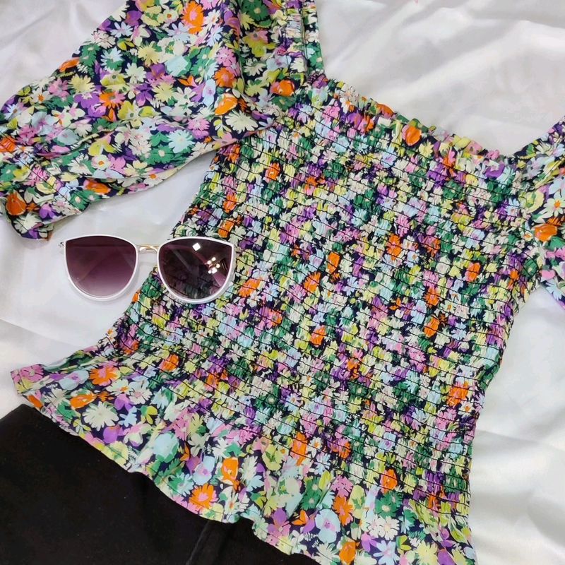 Gap Floral Smocked Top