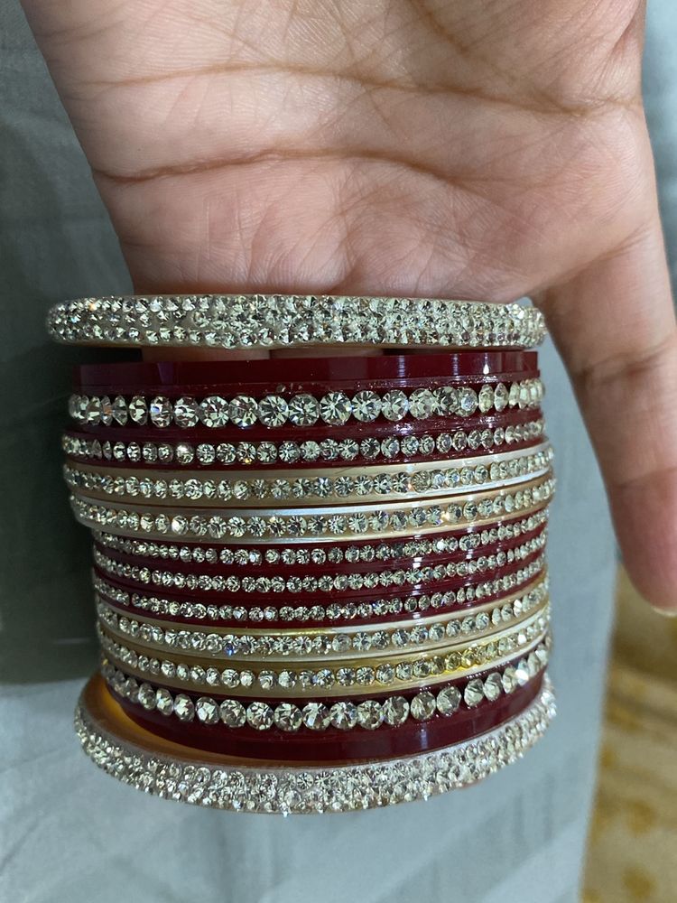 One Hand Beautiful Stone Studded Bangles