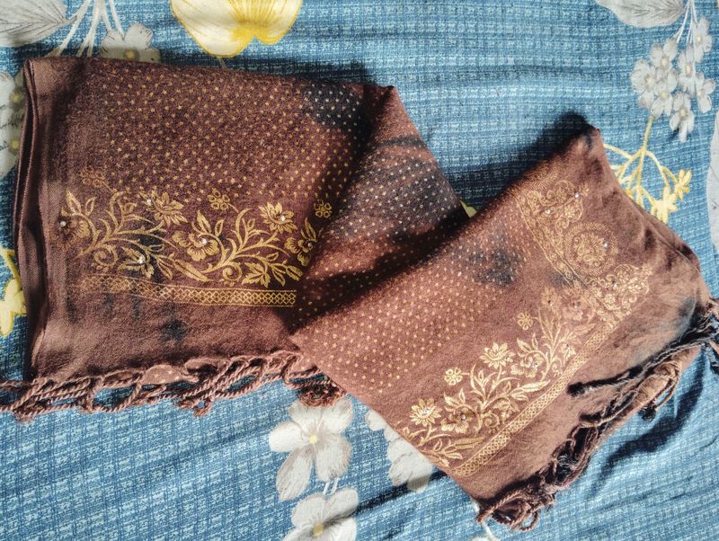 Brown Colour Stole For Winters