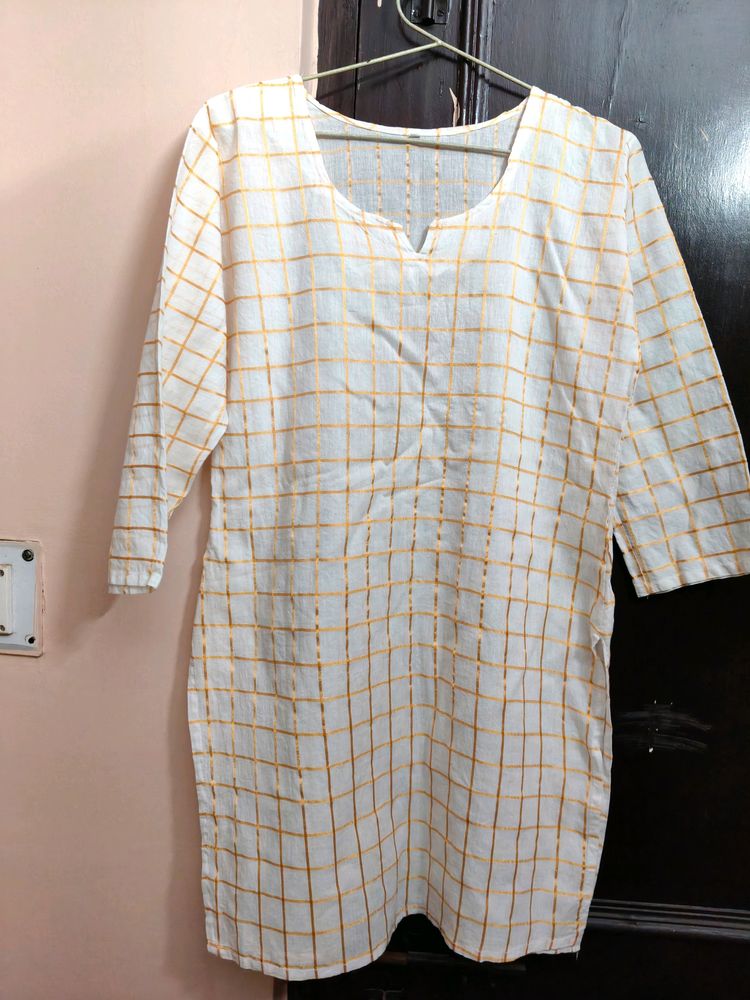 Off White Cotton Kurta