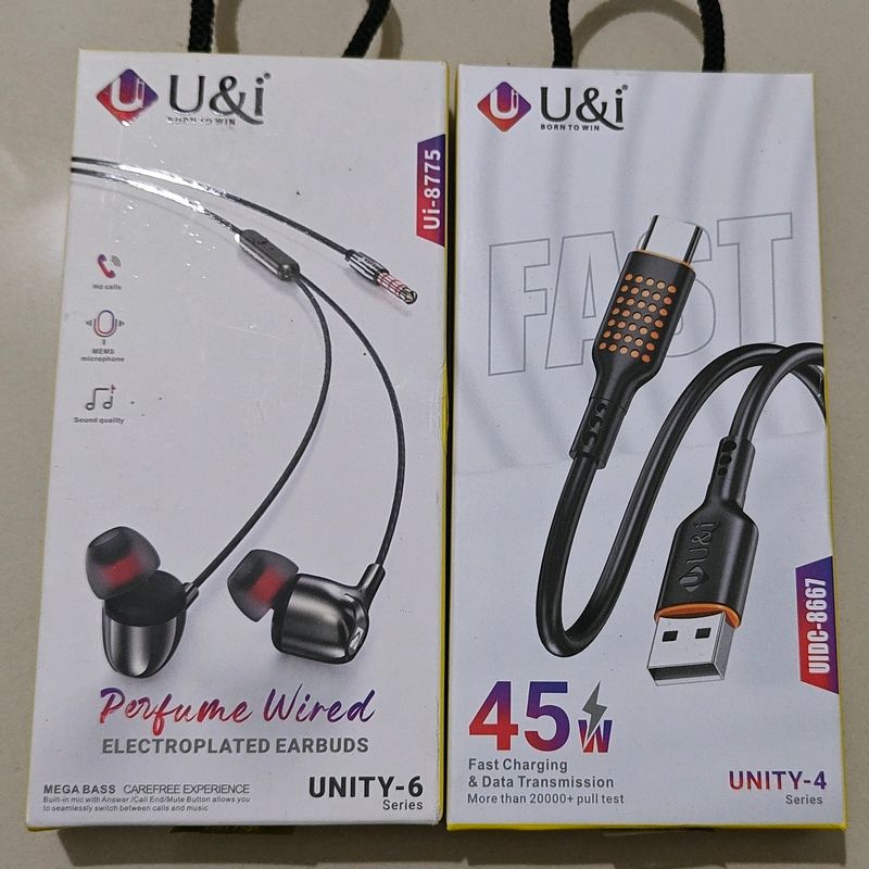 Earphone  And Type C Data Cable