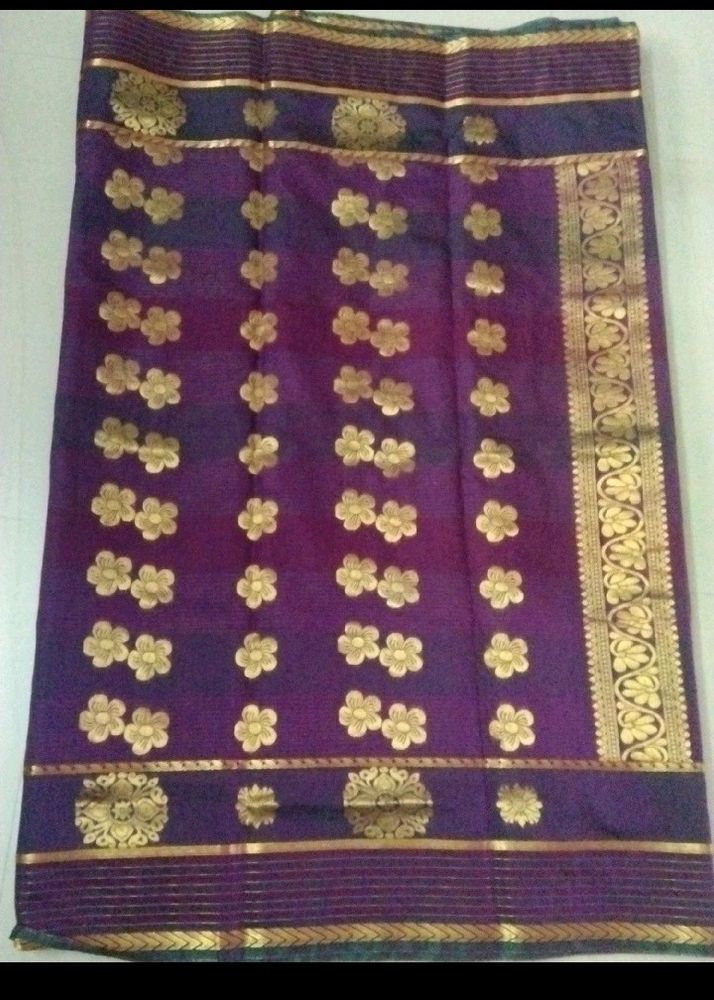 Purple Polysilk Saree