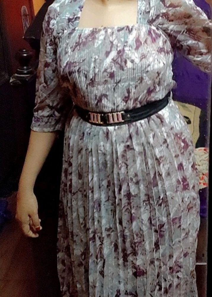 Western Gown With Belt And Back Knot