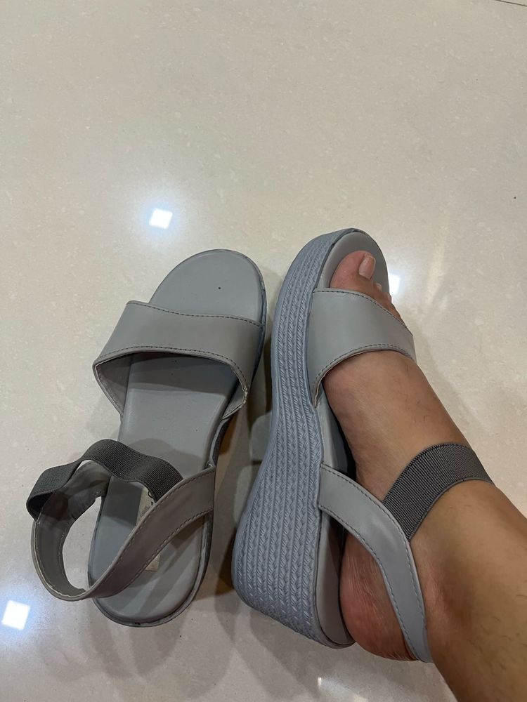 Grey Platform Sandal