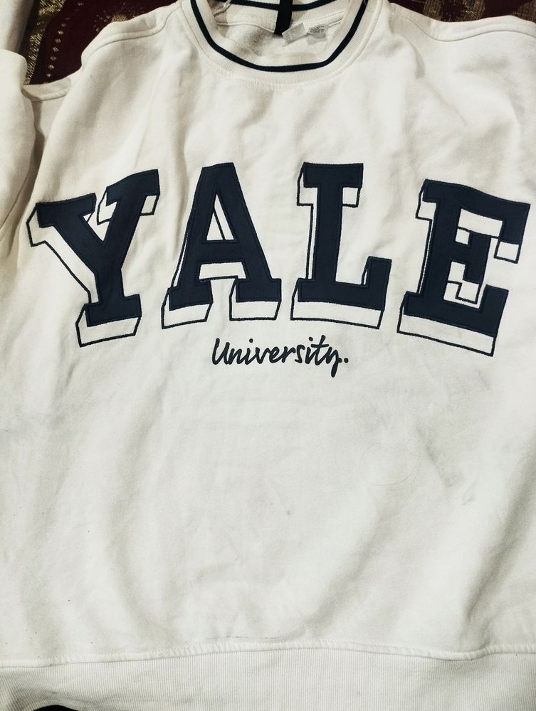 H&M White Yale Sweatshirt For Women