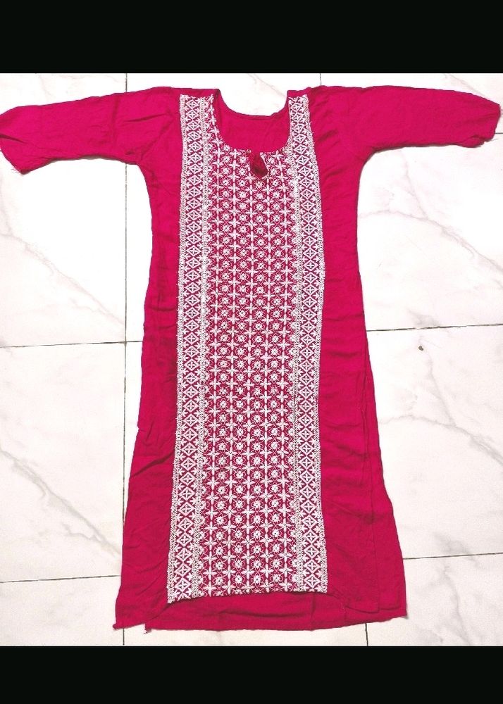 Rose Pink Kurta With Mirrors💖