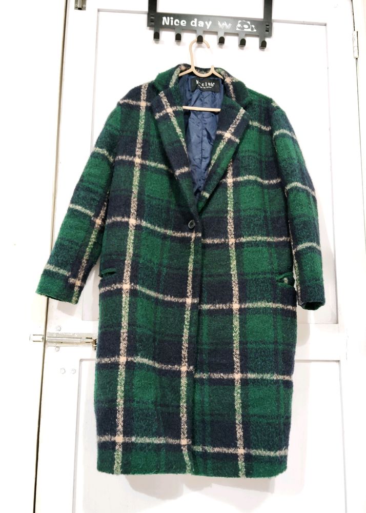 K-Club  Plaid Overcoat