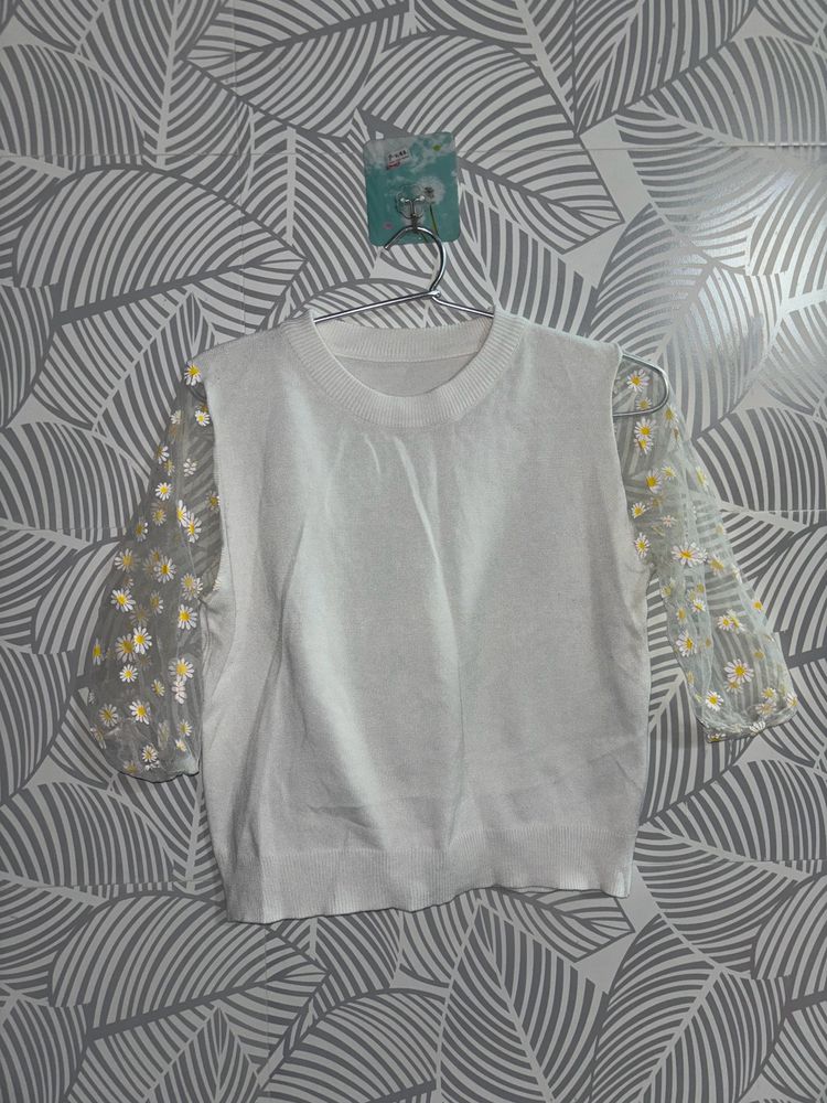 White Sunflower Top