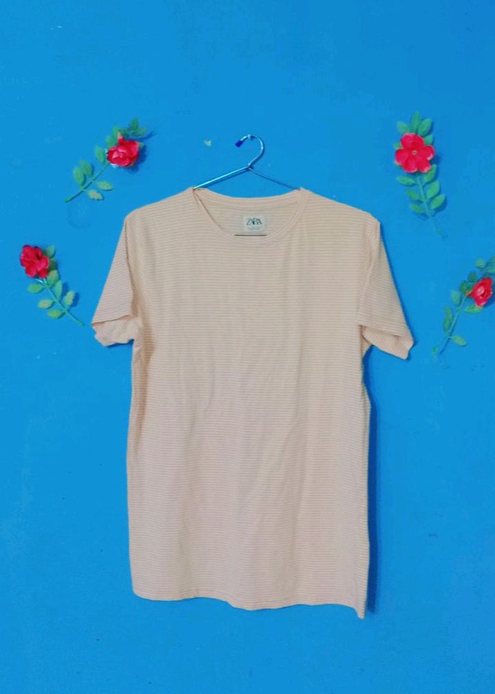 Tshirt In Baby Pink Colour With Stretchable Fabric