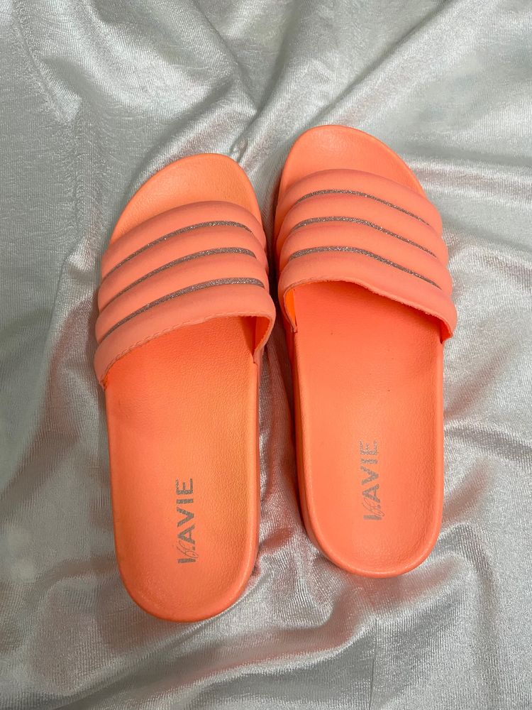 Lavie Neon Orange platform slippers