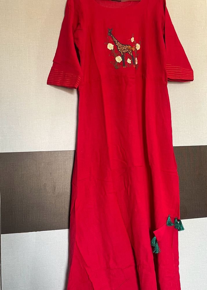 Red Coloured Kurta