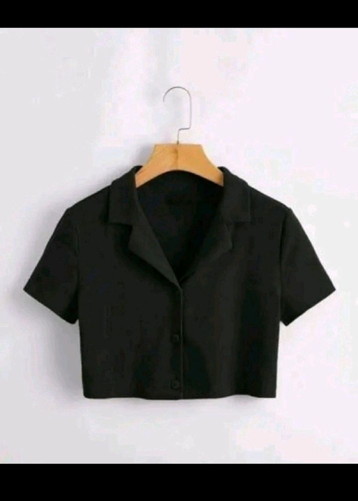 Black Crop Shirt