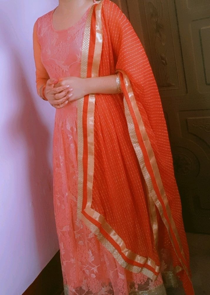 Beautiful Pink Gown With Bandi 😊