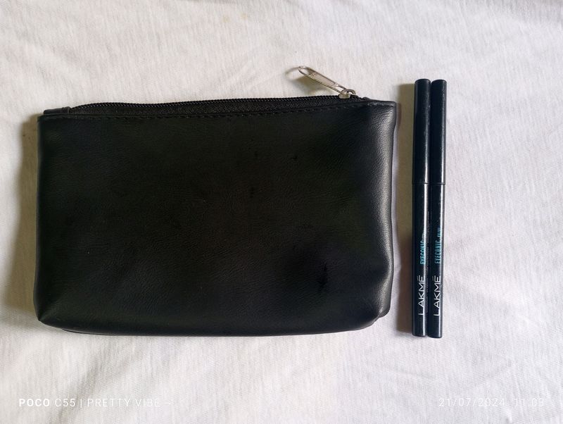 KAJAL AND LEATHER  POUCH