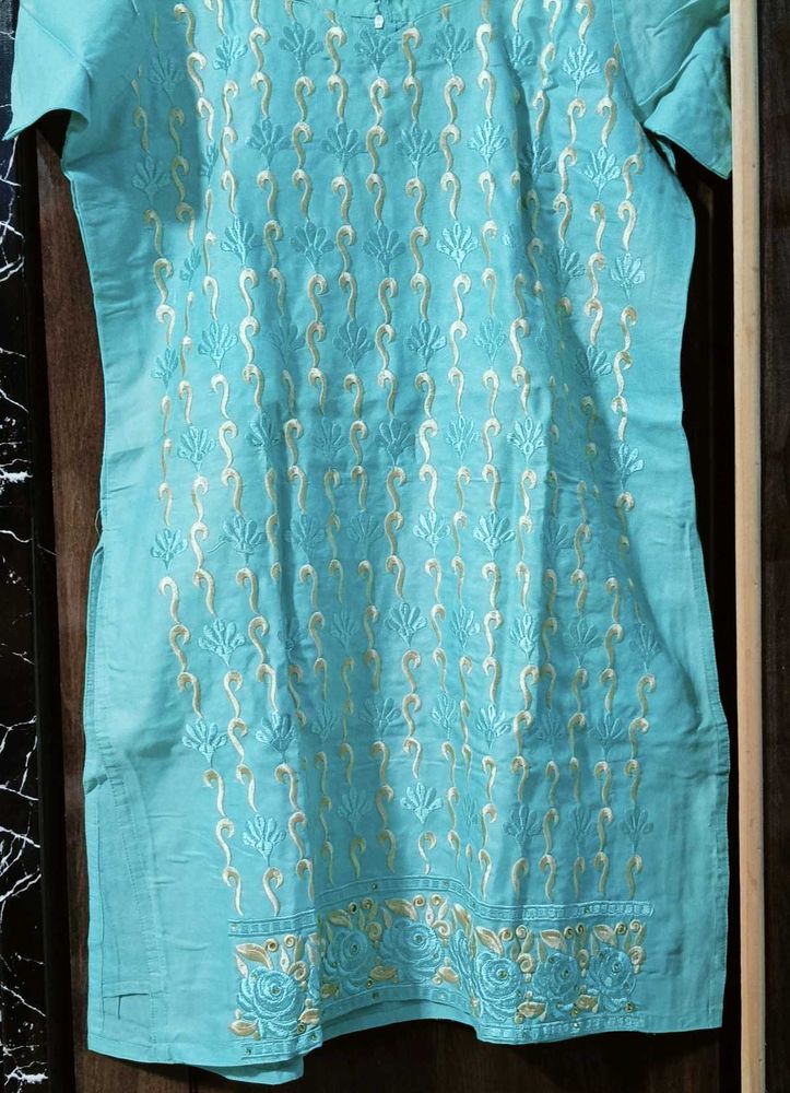 A Beautiful Sea Green Kurti